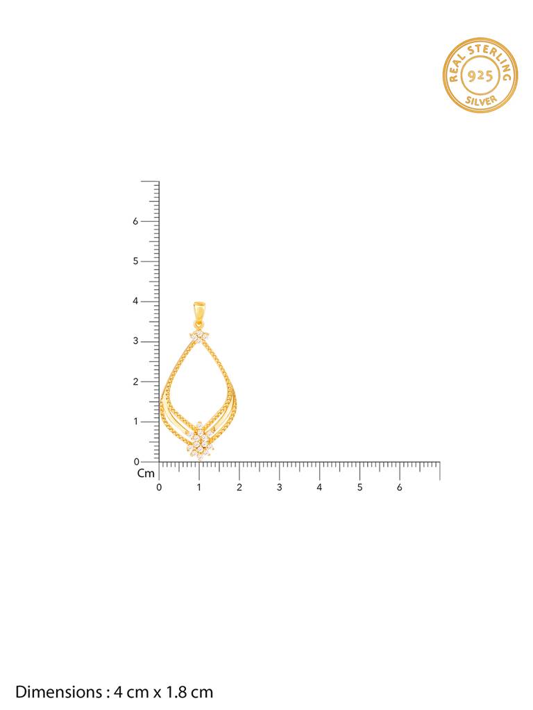 Giva 925 Sterling Silver Golden Princess Pendant With Link Chain