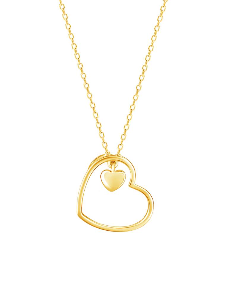 Giva 925 Sterling Silver Golden Heart Necklace