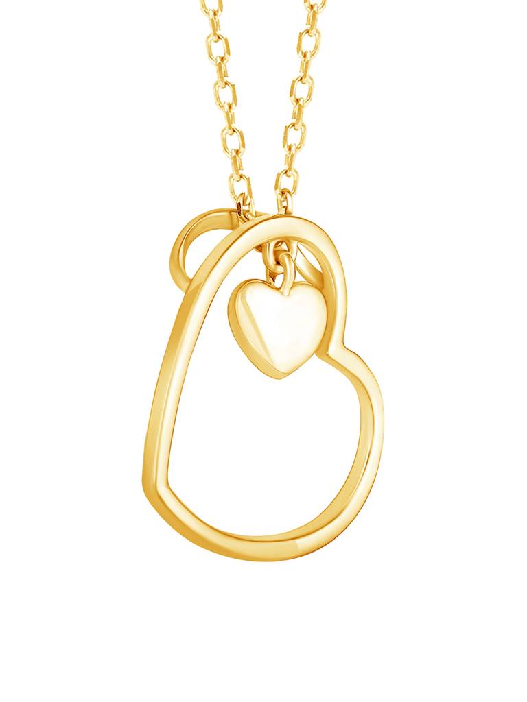 Giva 925 Sterling Silver Golden Heart Necklace