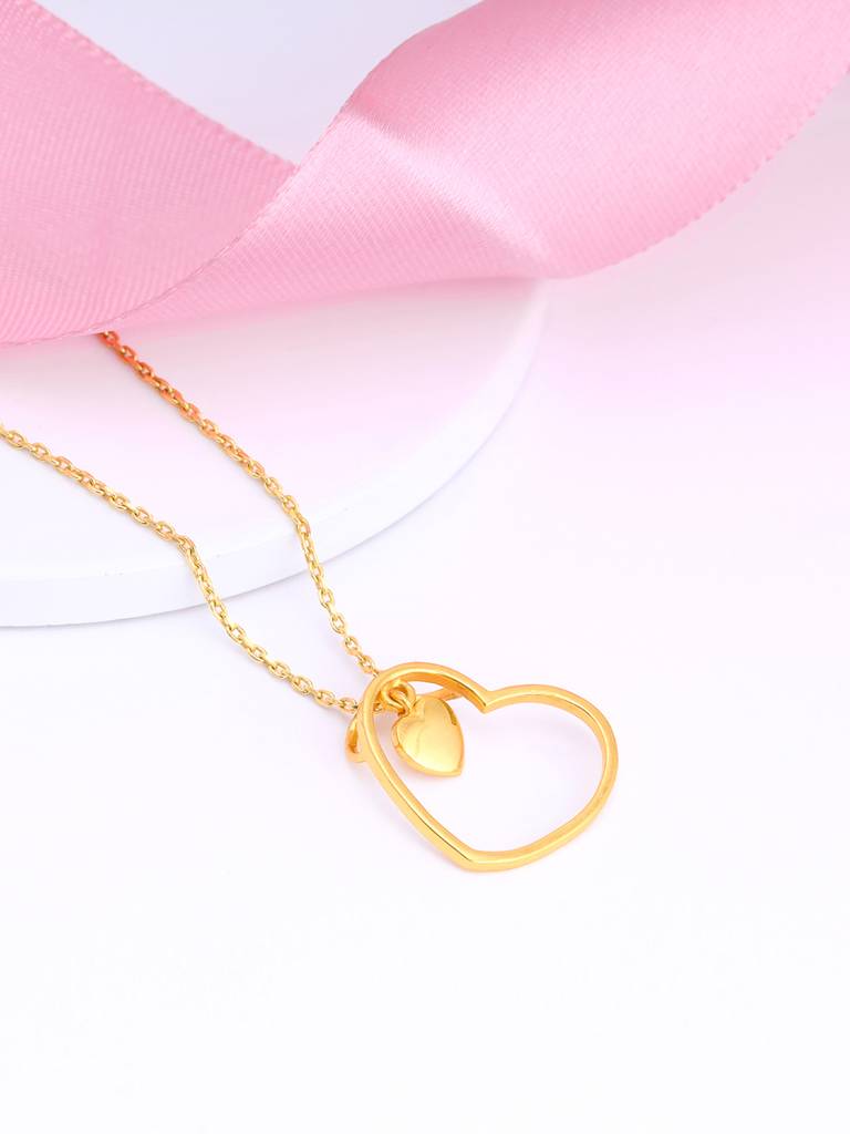 Giva 925 Sterling Silver Golden Heart Necklace