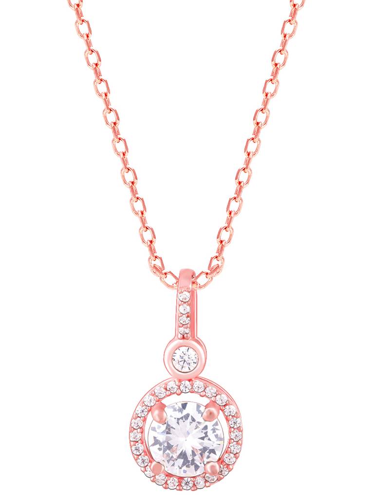 Giva 925 Sterling Silver Rose Gold Drizzle Drop Pendant With Link Chain