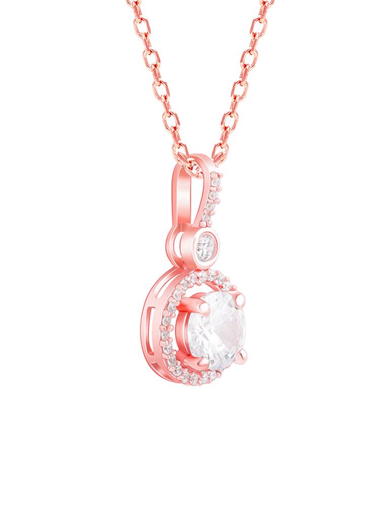 Giva 925 Sterling Silver Rose Gold Drizzle Drop Pendant With Link Chain