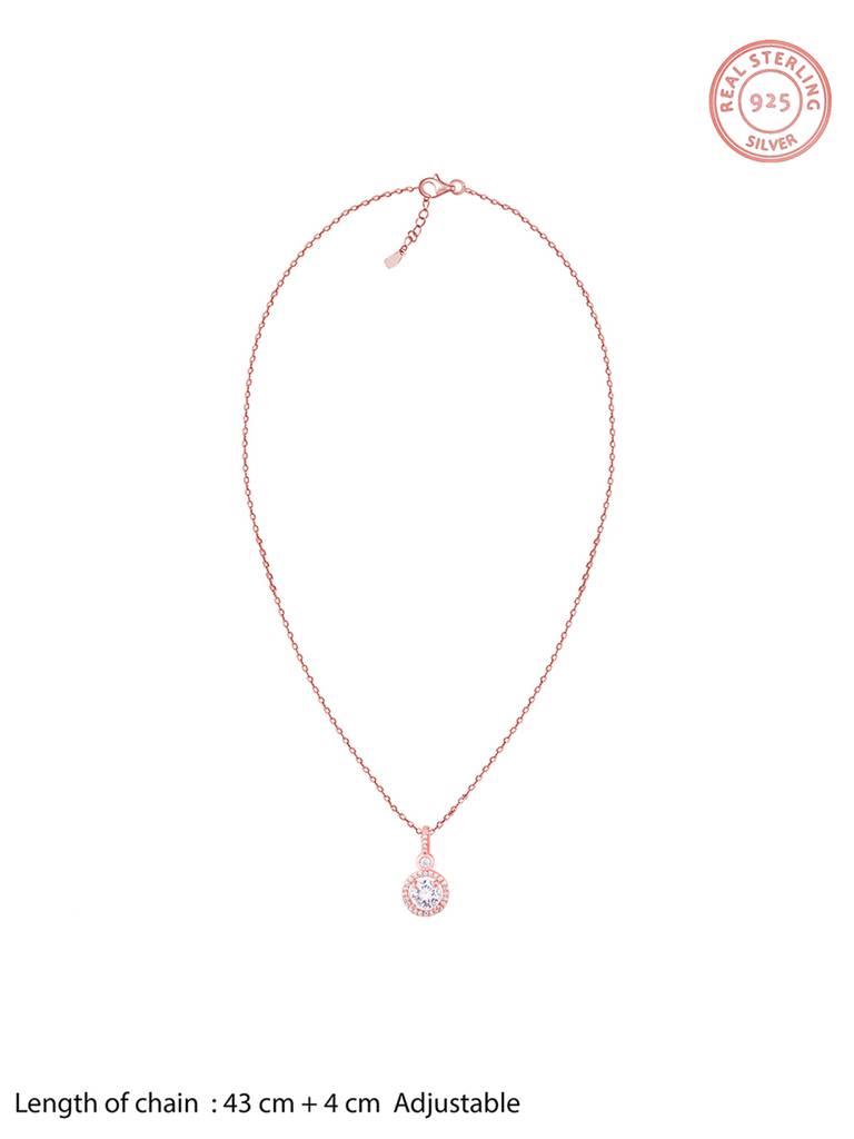 Giva 925 Sterling Silver Rose Gold Drizzle Drop Pendant With Link Chain