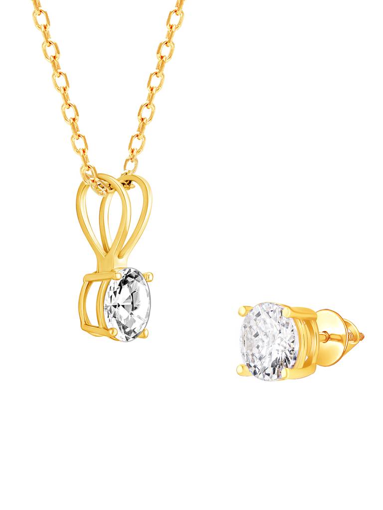 Giva 925 Sterling Silver Golden Zircon Set