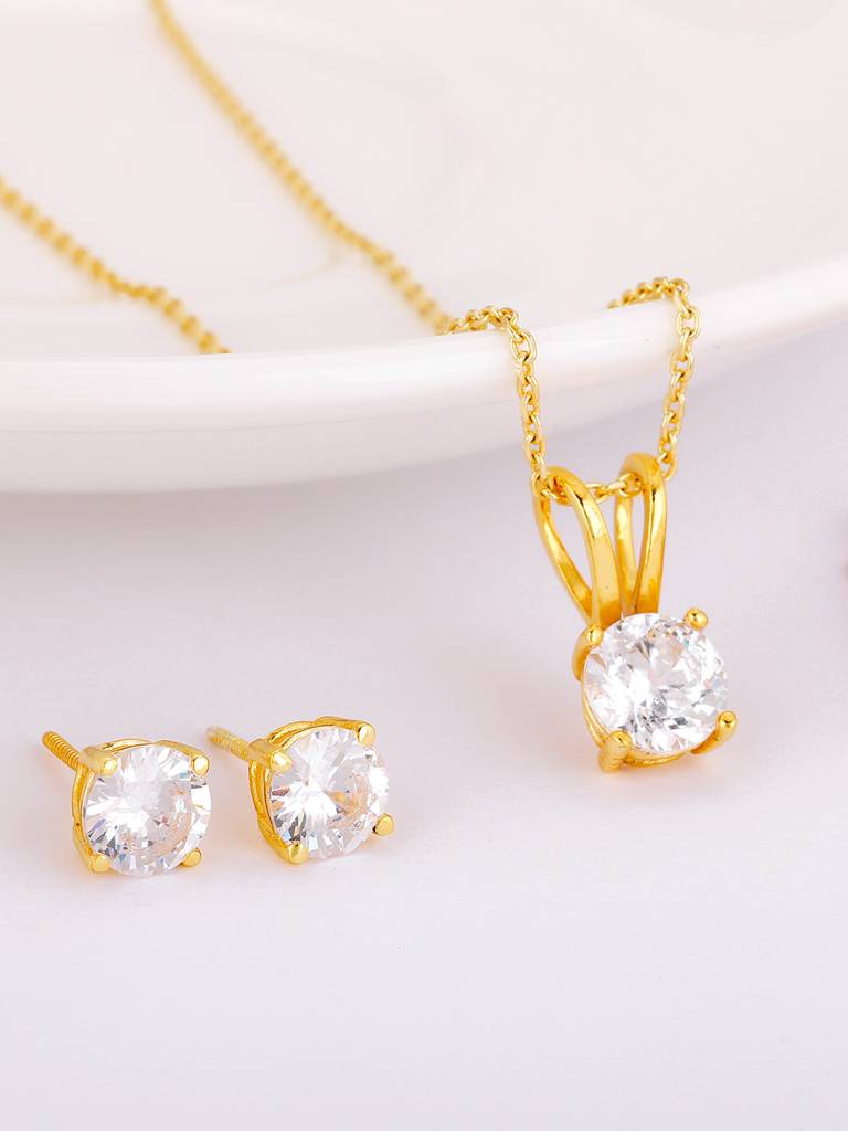 Giva 925 Sterling Silver Golden Zircon Set