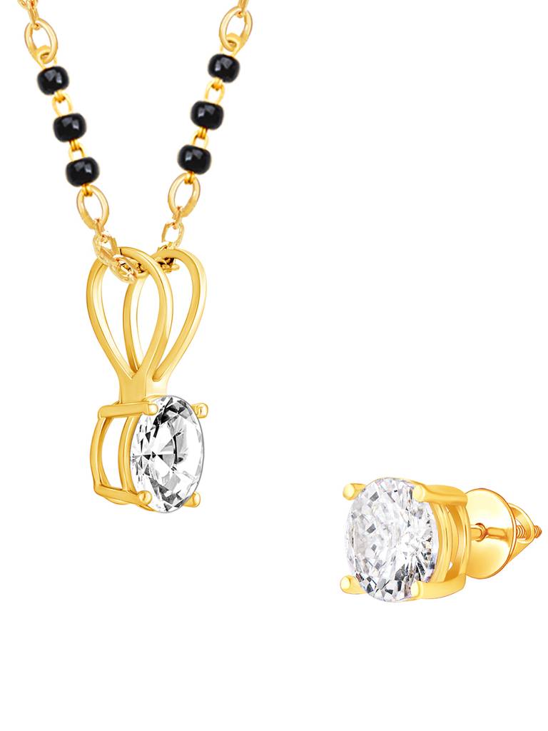 Giva 925 Sterling Silver Golden Forever Moments Mangalsutra Set