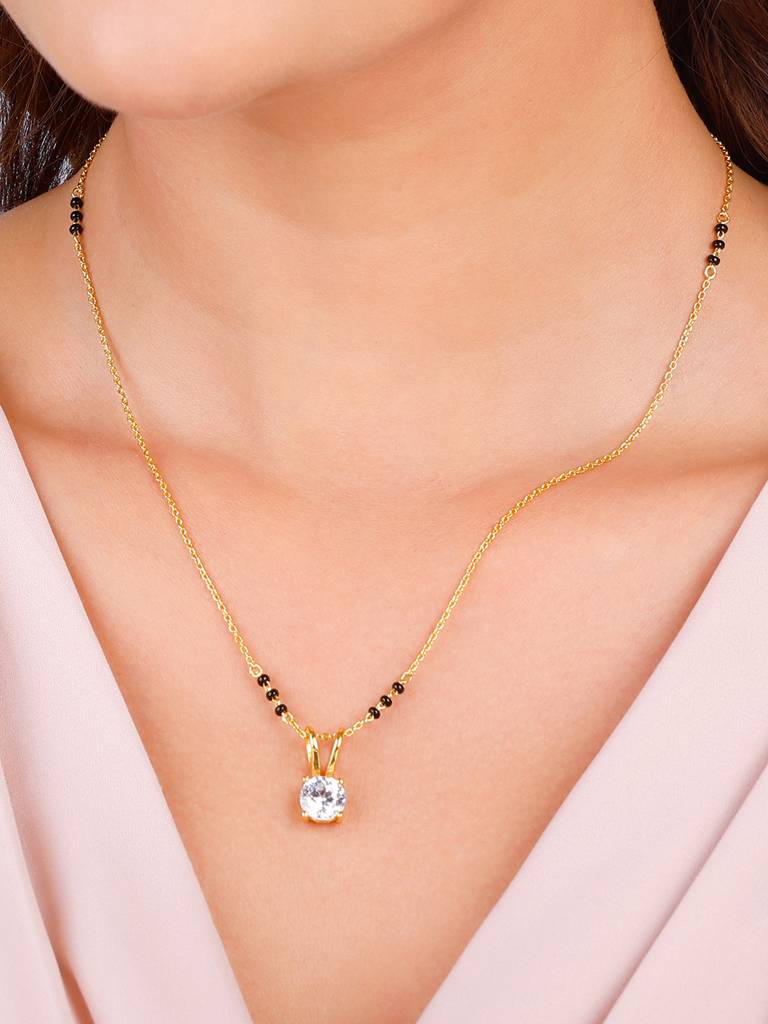 Giva 925 Sterling Silver Golden Forever Moments Mangalsutra Set