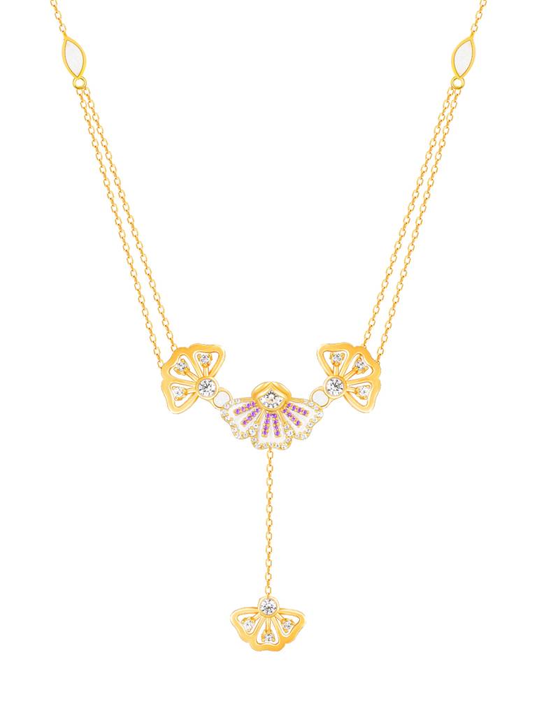 Giva 925 Sterling Silver Bhumi Golden Elegant Eyebright Lariat Necklace