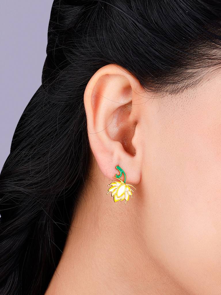 Giva 925 Sterling Silver Bhumi Golden Brilliant Brahma Kamal Set