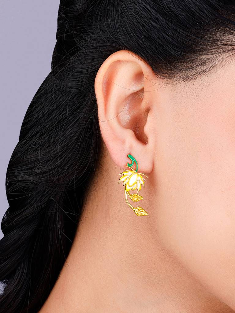 Giva 925 Sterling Silver Bhumi Golden Brilliant Brahma Kamal Set