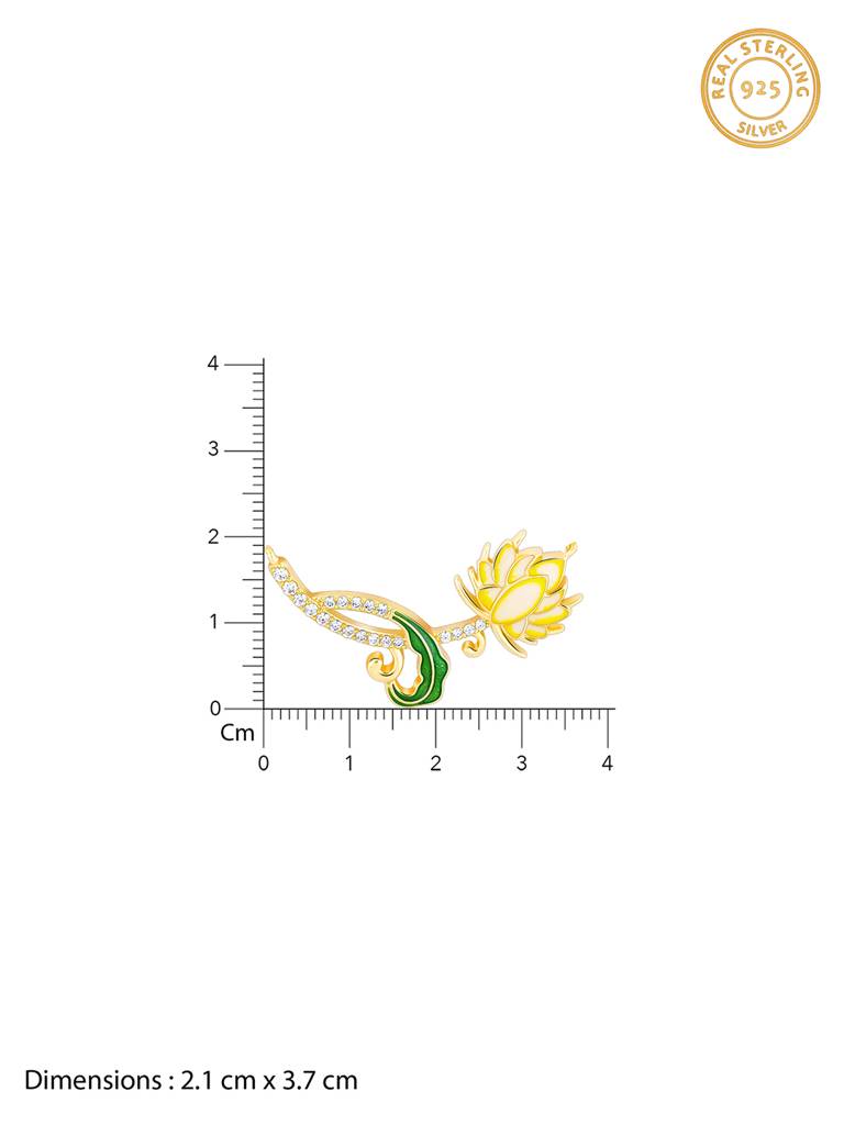 Giva 925 Sterling Silver Bhumi Golden Brilliant Brahma Kamal Set