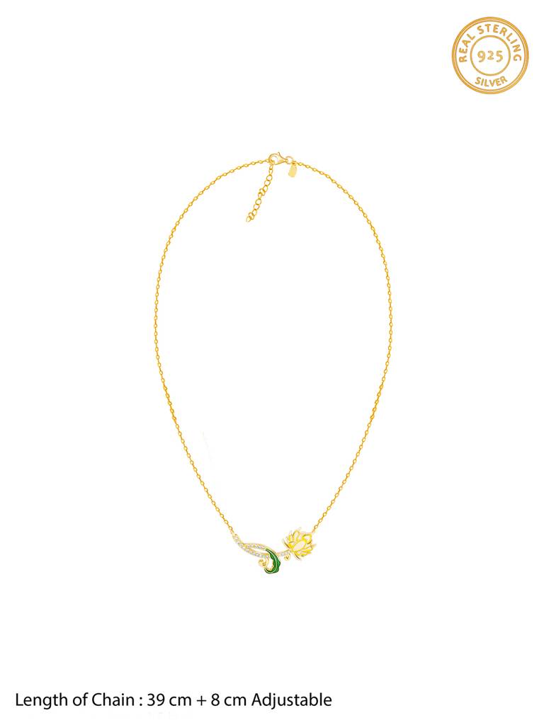 Giva 925 Sterling Silver Bhumi Golden Brilliant Brahma Kamal Set