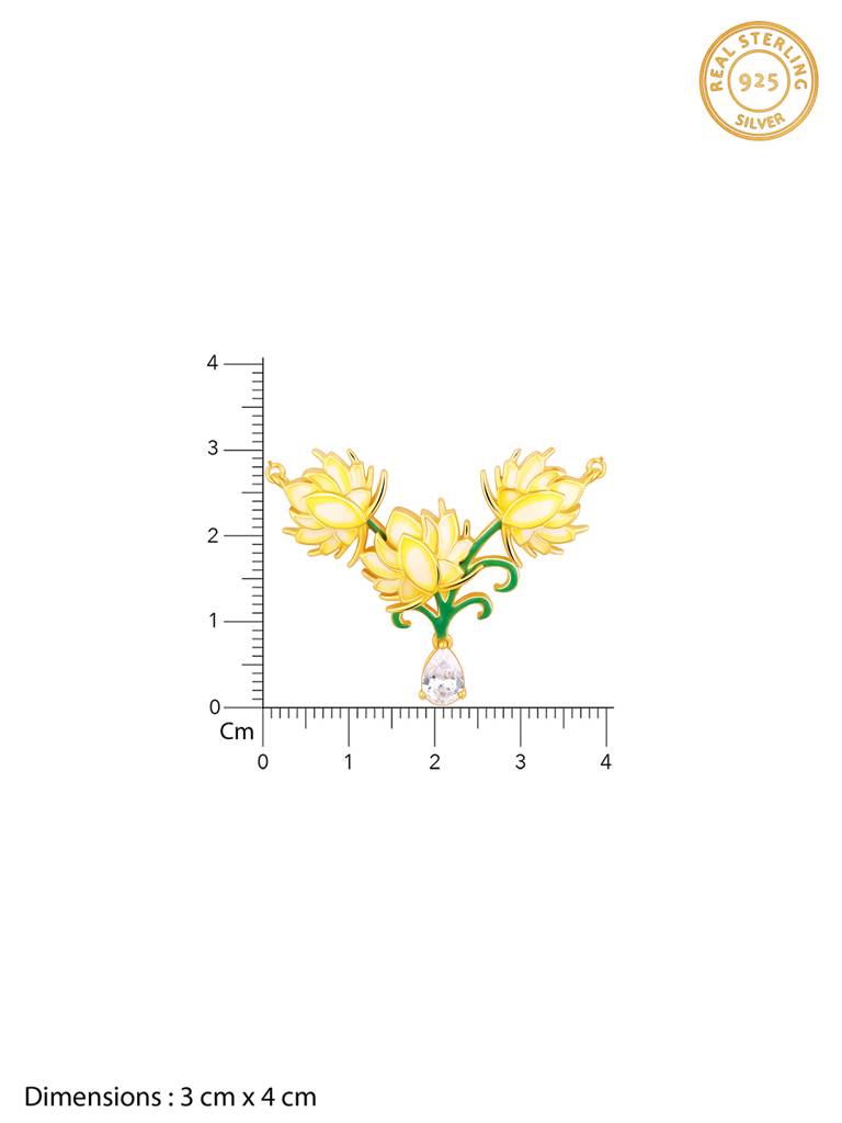 Giva 925 Sterling Silver Bhumi Golden Bewitching Brahma Kamal Necklace