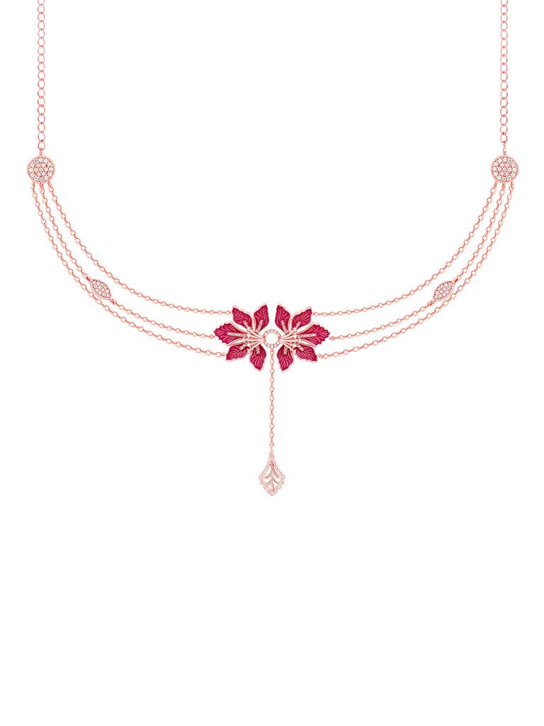 Giva 925 Sterling Silver Bhumi Rose Gold Majestic Mountain Ebony Choker