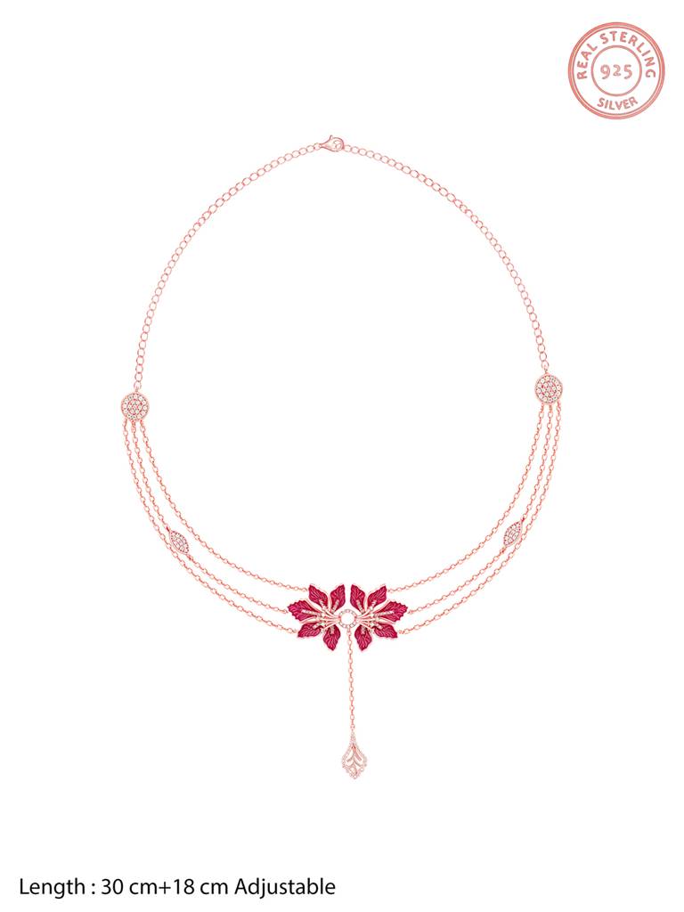 Giva 925 Sterling Silver Bhumi Rose Gold Majestic Mountain Ebony Choker