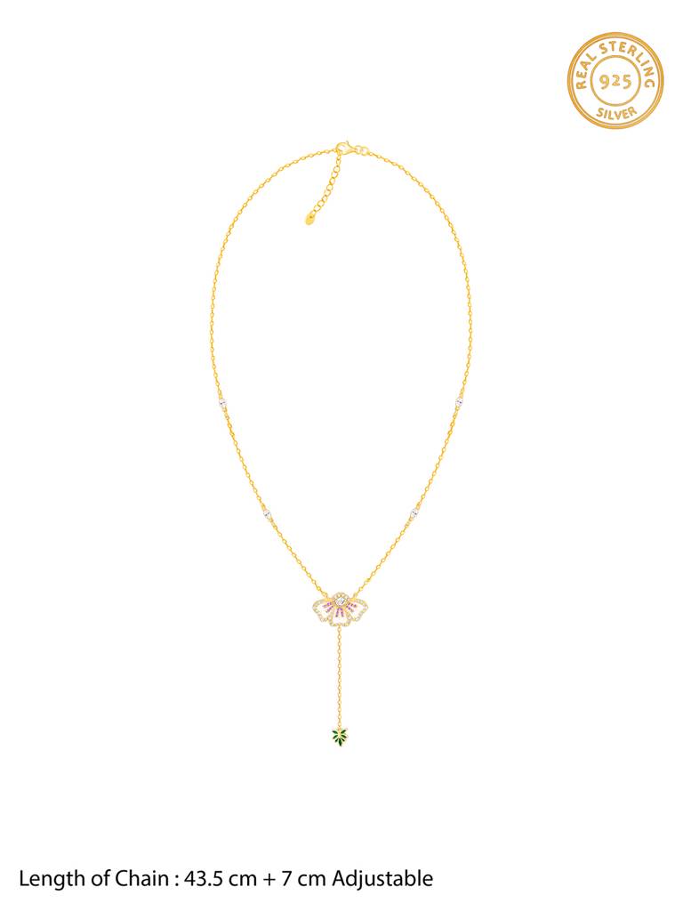 Giva 925 Silver Bhumi Gold Eye Bright Flower Lariat Necklace : PD02268