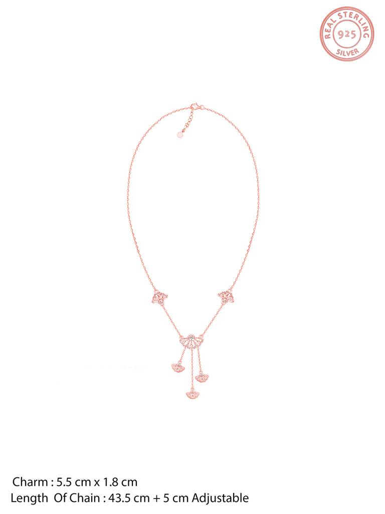 Giva 925 Sterling Silver Bhumi Rose Gold Crowning Eyebright Trio Necklace