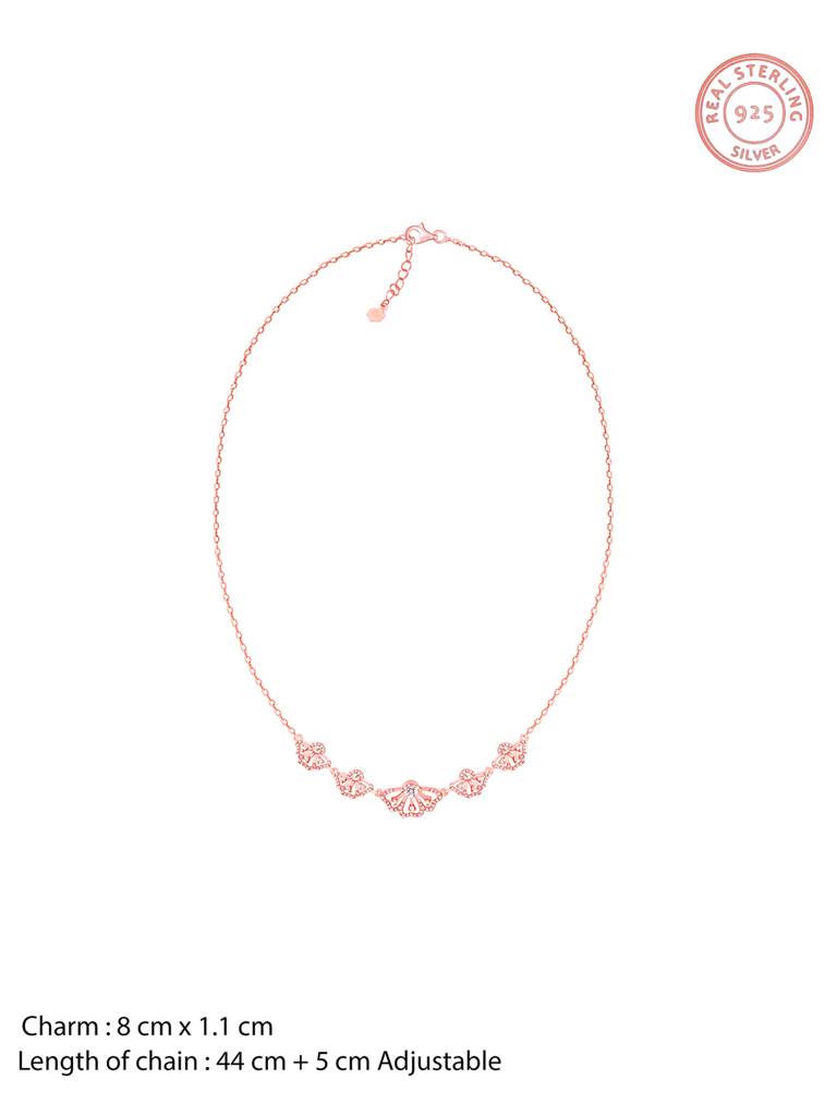 Giva 925 Sterling Silver Bhumi Rose Gold Crowning Eyebright Necklace