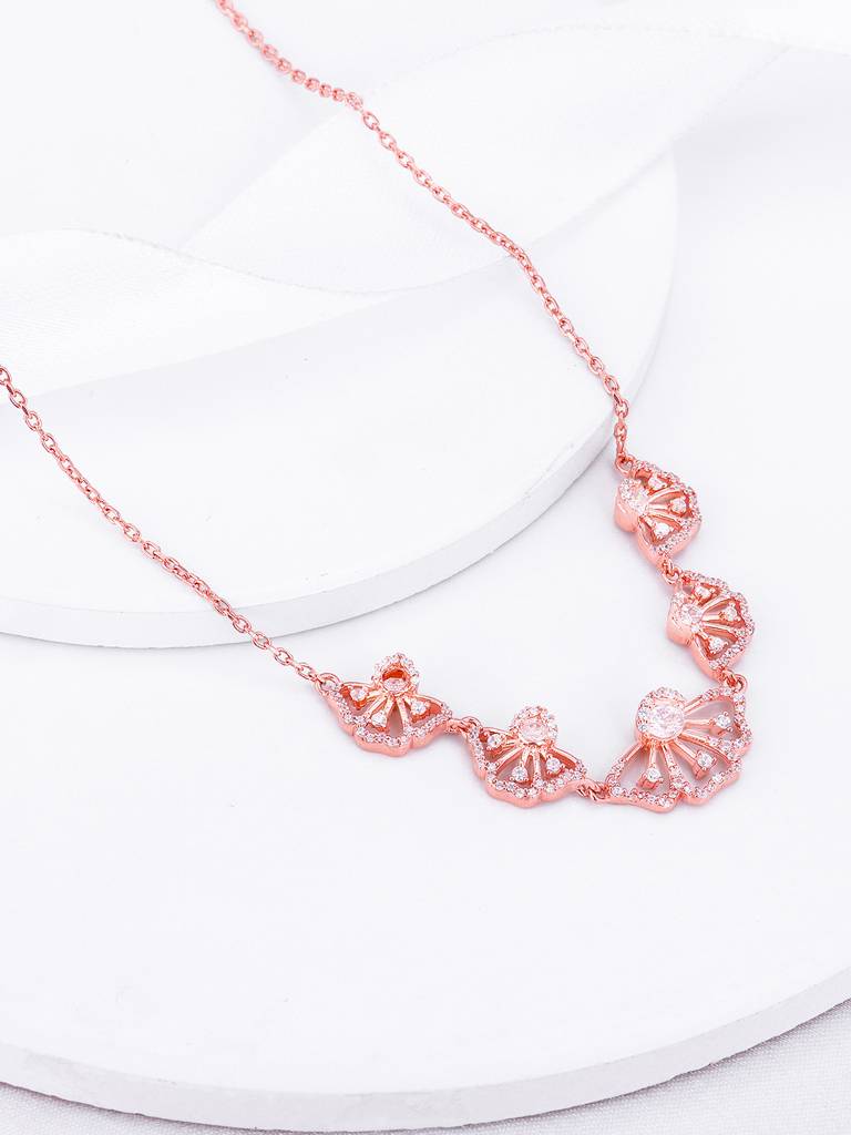 Giva 925 Sterling Silver Bhumi Rose Gold Crowning Eyebright Necklace