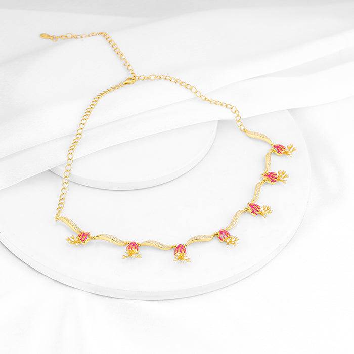 Giva 925 Silver Bhumi Golden Brahma Kamal Bud Necklace : PD02272