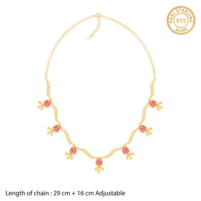 Giva 925 Silver Bhumi Golden Brahma Kamal Bud Necklace : PD02272