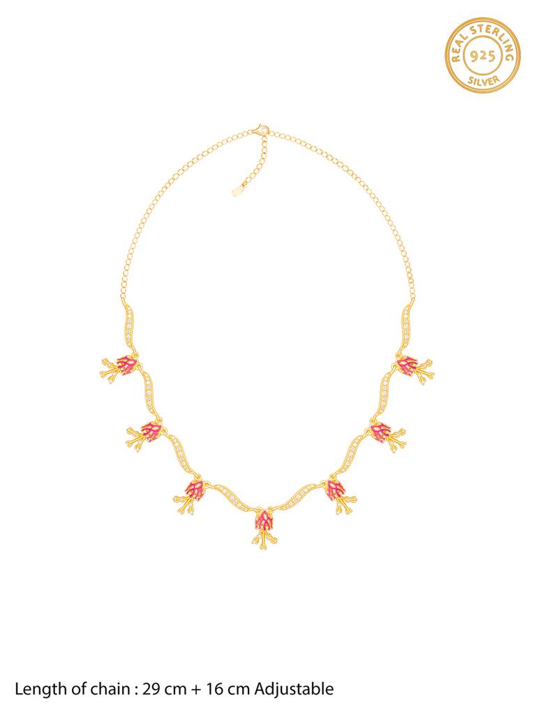 Giva 925 Silver Bhumi Golden Brahma Kamal Bud Necklace : PD02272