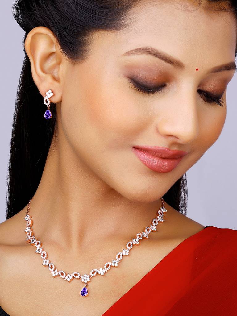Giva 925 Sterling Silver Rose Gold Bridal Celebration Set