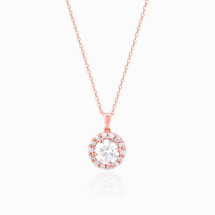 Giva 925 Silver Rose Gold Eve Beauty Pendant With Link Chain : PD02276