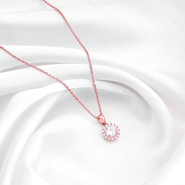 Giva 925 Silver Rose Gold Eve Beauty Pendant With Link Chain : PD02276