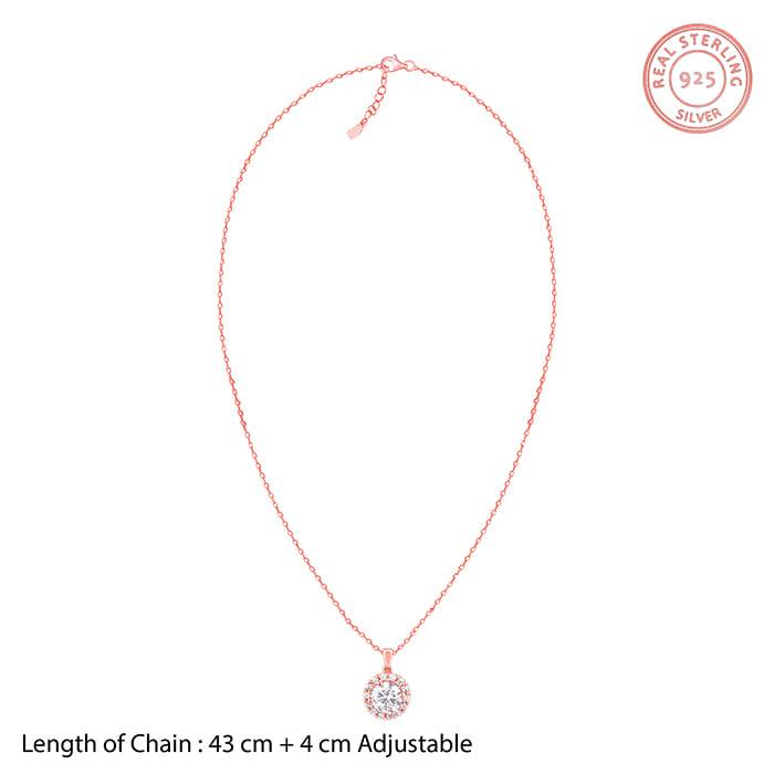 Giva 925 Silver Rose Gold Eve Beauty Pendant With Link Chain : PD02276