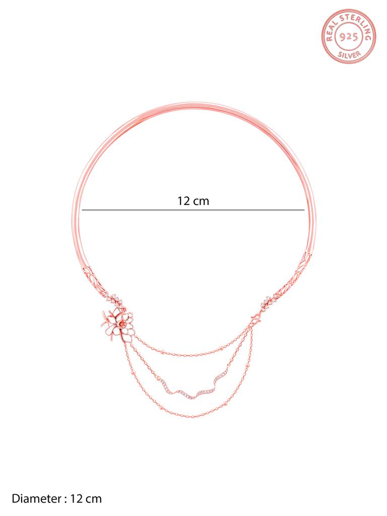 Giva 925 Sterling Silver Bhumi Rose Gold Brahma Kamal Statement Necklace
