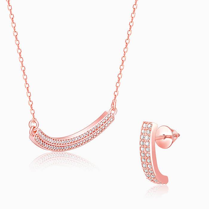 Giva 925 Silver Rose Gold Slender Signature Set| Gifts For Women And Girls | With Certific : PD02277ER02519