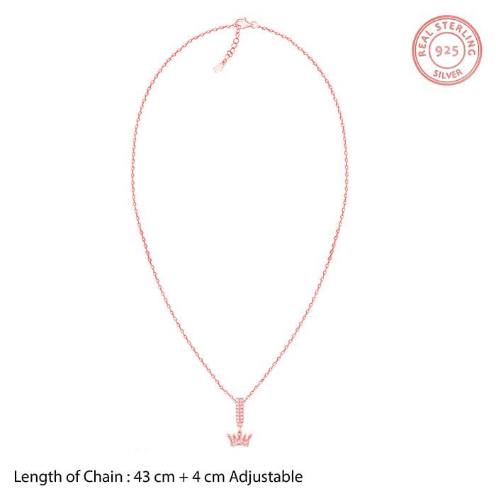 Giva 925 Sterling Silver Rose Gold Crown Set| Gifts For Women And Girls | With Certificate : PD02280ER02523
