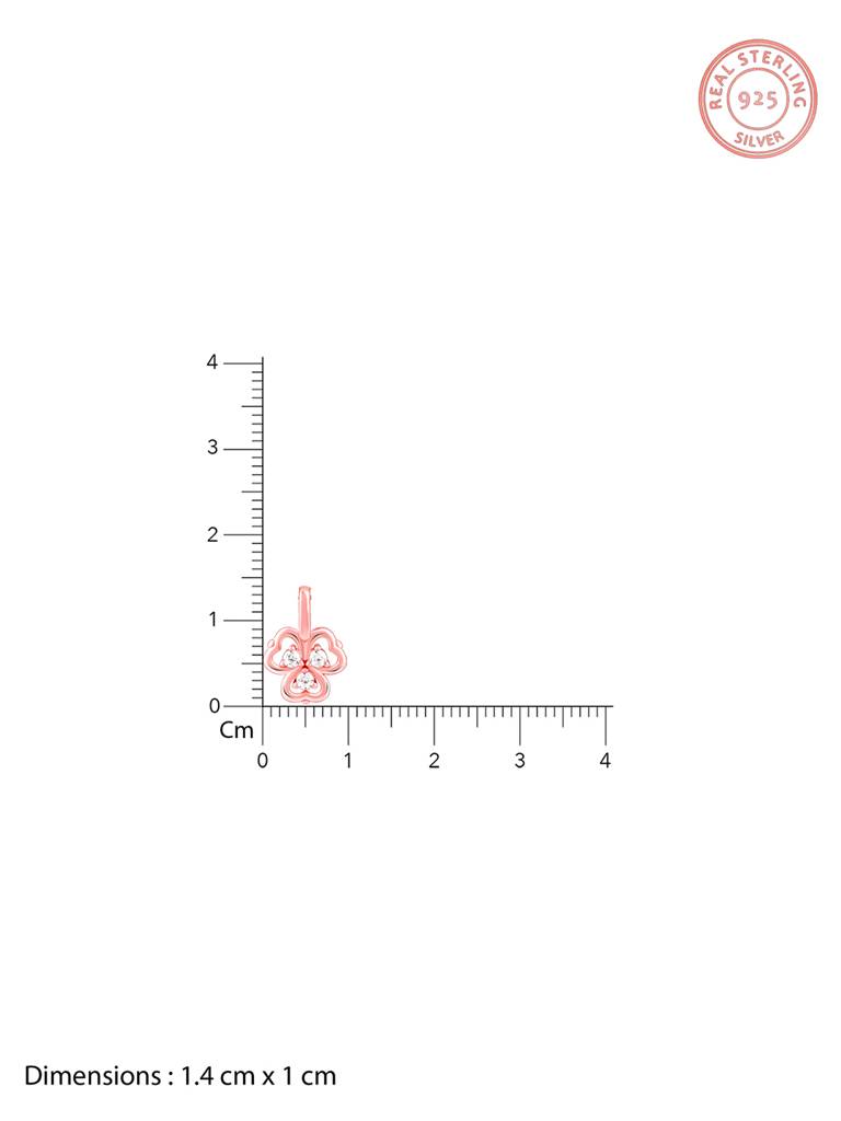 925 Silver Rose Gold Three Leaf Clover Set For Women And Girls : PD02282ER0441