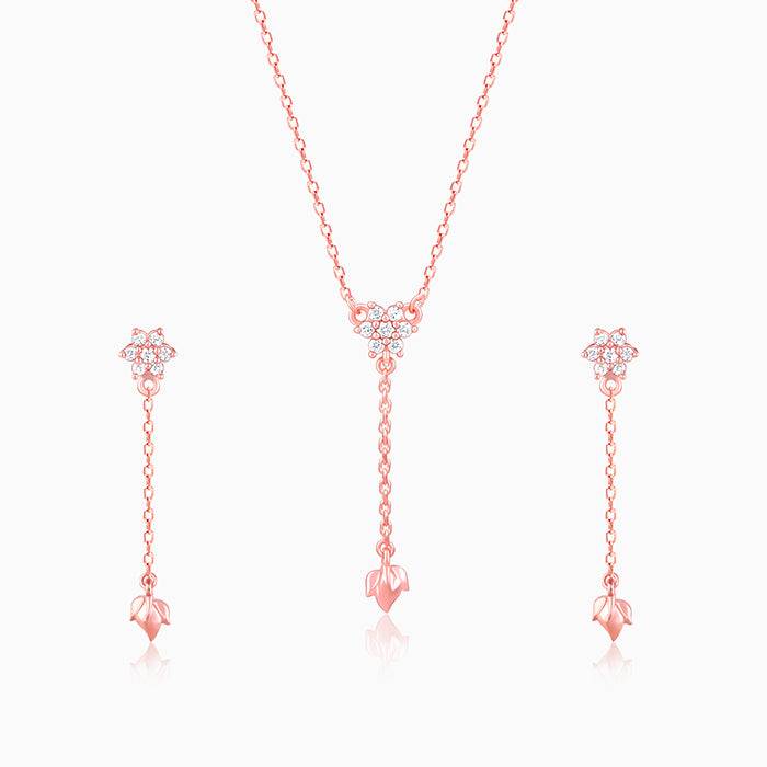 Giva 925 Sterling Silver Rose Gold Swish Of Shine Set| Gifts For Women And Girls | With Ce : PD02284ER02525