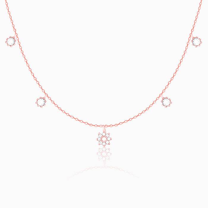 Giva 925 Sterling Silver Rose Gold Flower Charm Necklace| Pendant To Gift Women & Girls |  : PD02286