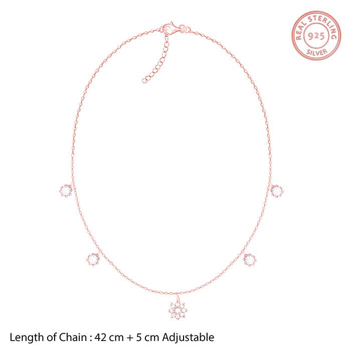 Giva 925 Sterling Silver Rose Gold Flower Charm Set| Gifts For Women And Girls | With Cert : PD02286ER02527