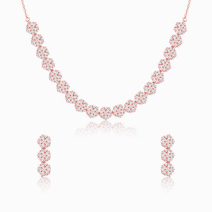 Giva 925 Silver Rose Gold Studded Flower Set Of Two| Gifts For Women And Girls | With Cert : PD02287ER02530