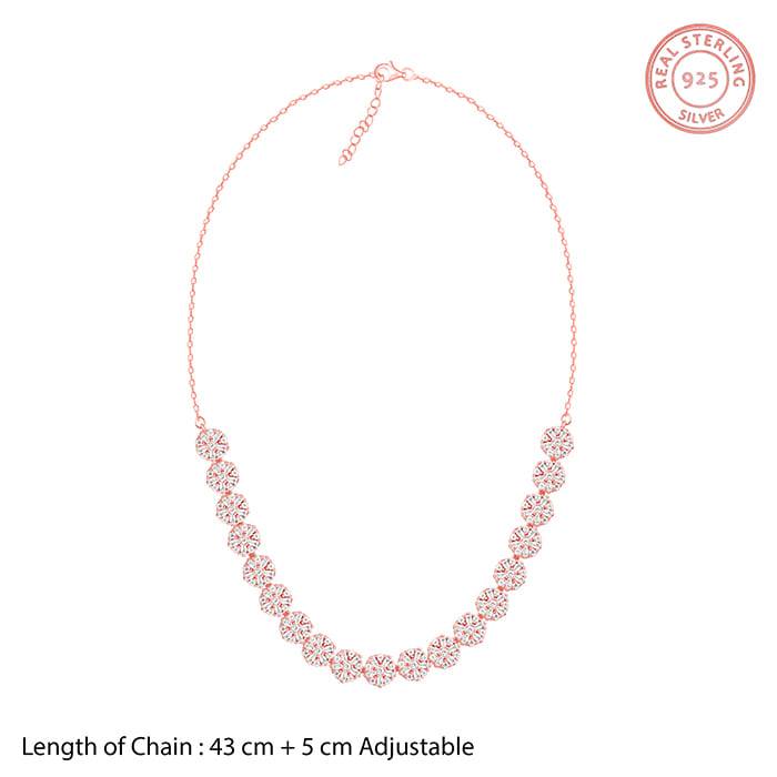 Giva 925 Silver Rose Gold Studded Flower Set Of Two| Gifts For Women And Girls | With Cert : PD02287ER02530