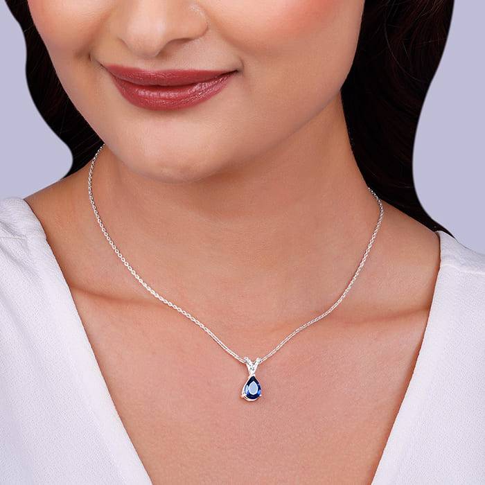Giva 925 Silver Midnight Blue Pendant With Link Chain : PD02288