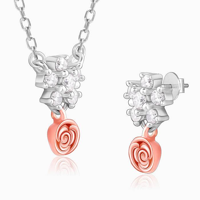 Giva 925 Sterling Studded Rose Set| Gifts For Women And Girls | With Certificate Of Authen : PD02289ER02623