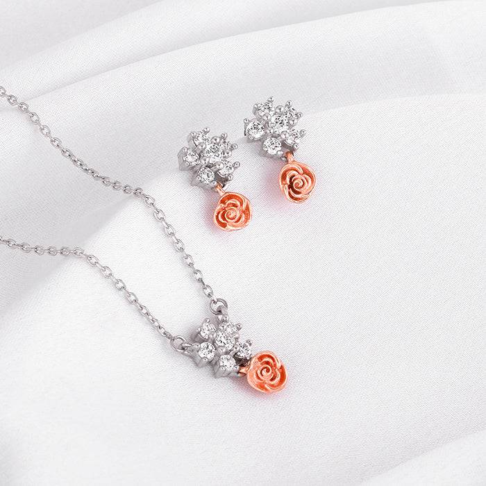 Giva 925 Sterling Studded Rose Set| Gifts For Women And Girls | With Certificate Of Authen : PD02289ER02623