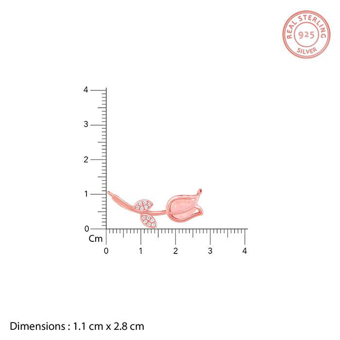 Anushka Sharma Rose Gold Pink Quartz Flower Necklace : PD0228