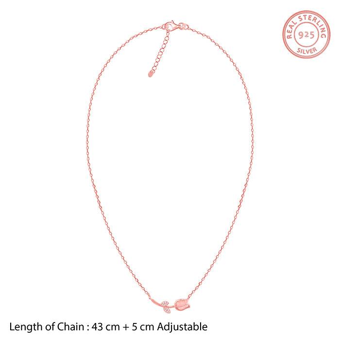 Anushka Sharma Rose Gold Pink Quartz Flower Necklace : PD0228