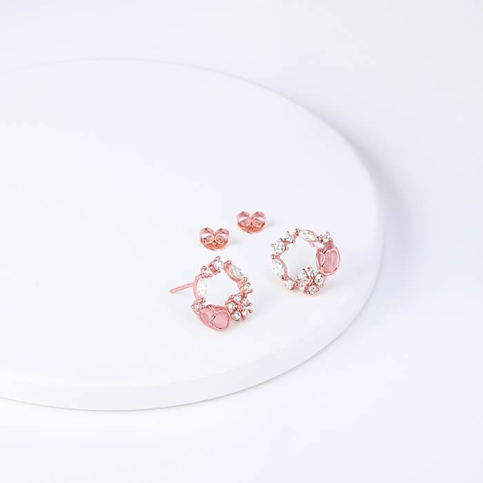 925 Silver Rose Gold Flower Basket Set| Gifts For Women And Girls : PD0228ER0583