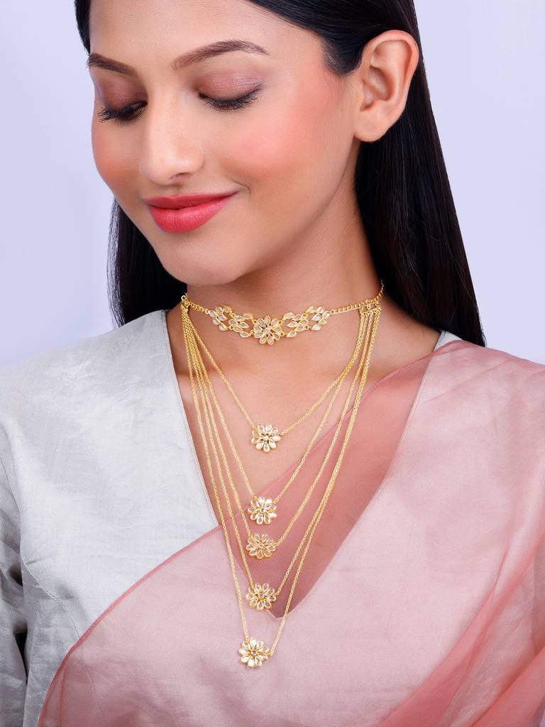 Giva 925 Silver Laung Da Lashkara Layered Necklace : PD02297