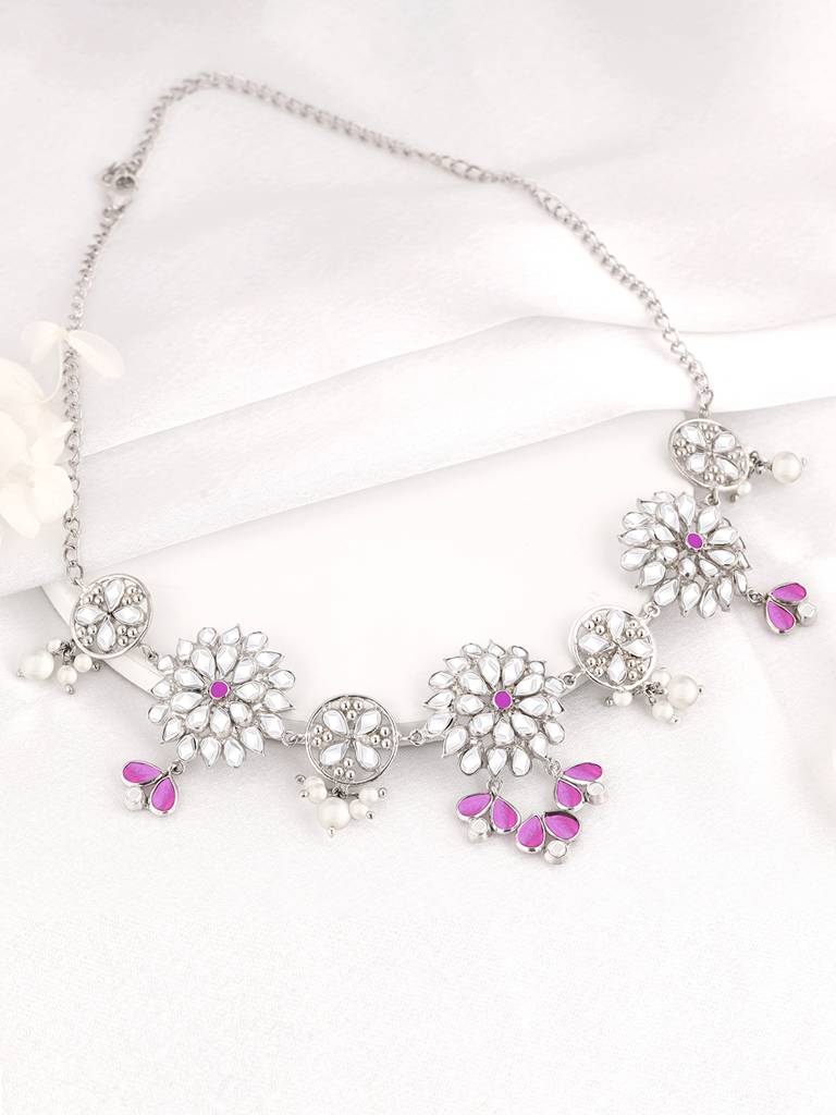 Silver Din Shagna Da Necklace : PD02305