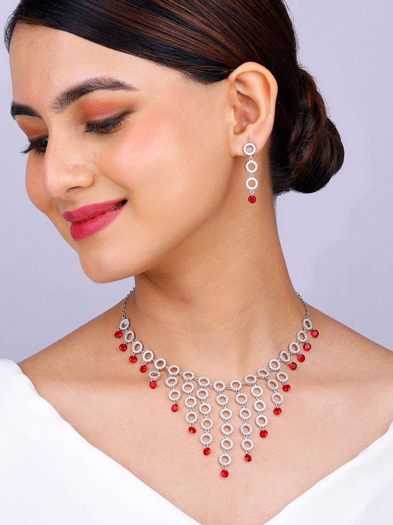 925 Silver Love In Circles Set For Women And Girls : PD02318ER02570