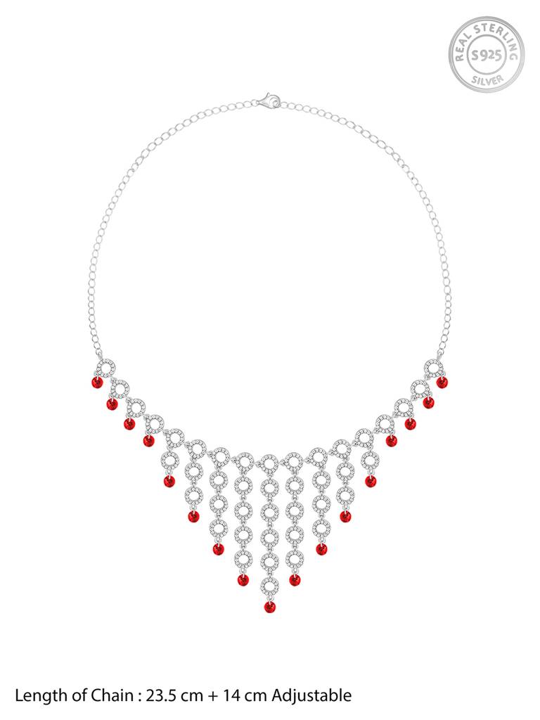925 Silver Love In Circles Necklace For Womens And Girls : PD02318