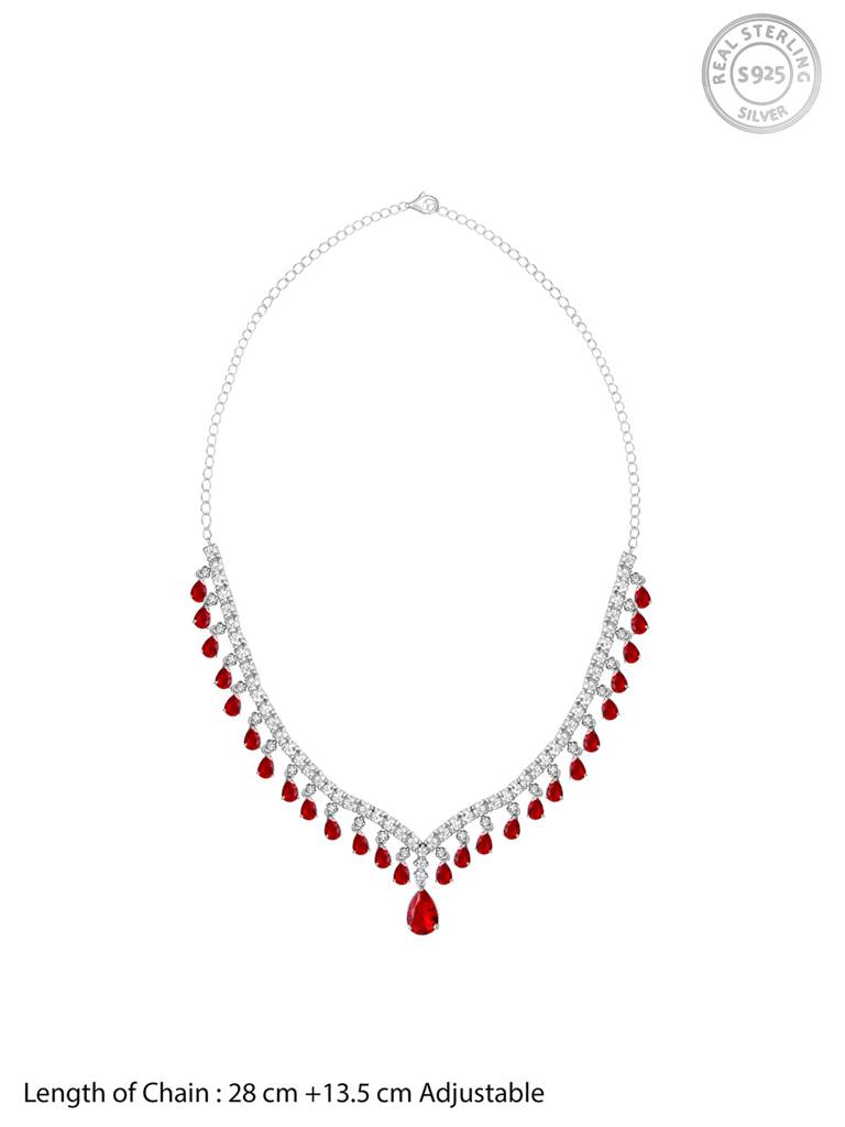 925 Silver Better Half Necklace For Womens And Girls : PD02321
